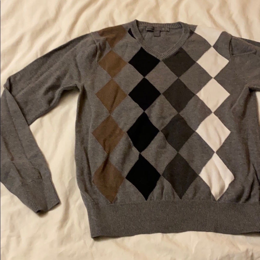 Argyle V-neck sweater